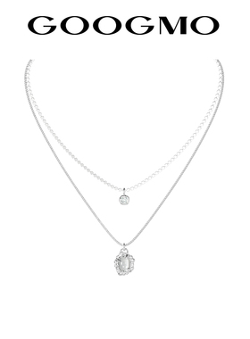 GOOGMO丁达尔系列猫眼石项链轻奢小众双层叠戴轻奢锁骨2025年新款