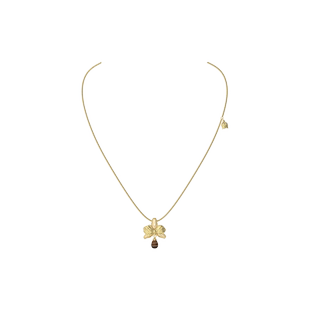 GOOGMO西西里娅系列轻奢小众设计感镀18K金素链锁骨链虎眼石吊坠