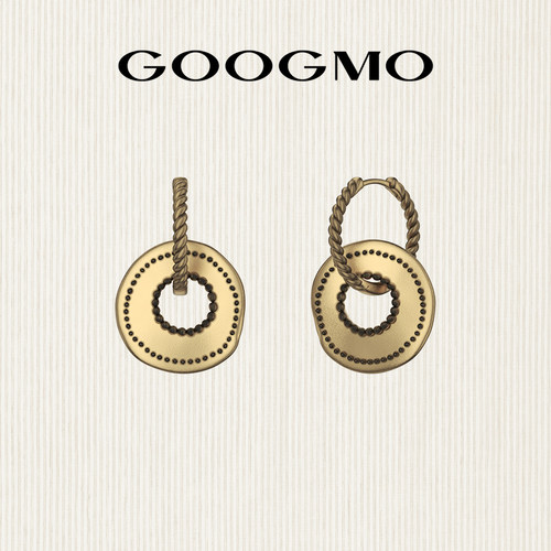【徐璐同款】GOOGMO法式轻奢复古气质小众设计耳圈高级感圆盘耳饰