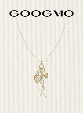 GOOGMO金色流苏爱心长款项链女度假风小众设计毛衣链复古高级感