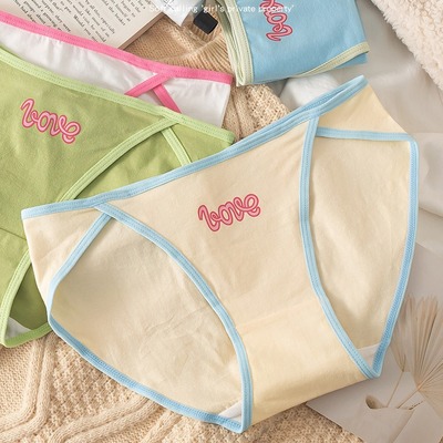 快乐多巴胺~A类婴儿棉内裤女士纯棉内裆低腰高开叉简约学生三角裤