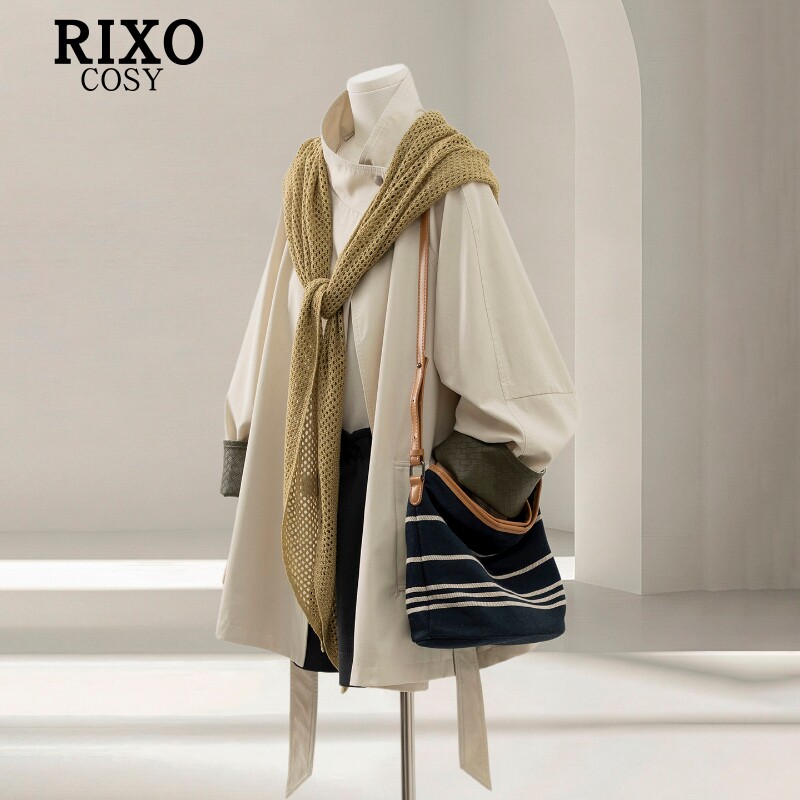 RIXO COSY韩系氛围感披肩搭配风衣女秋宽松通勤百搭气质大衣外套