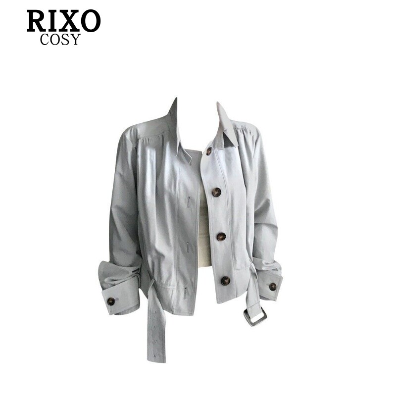 RIXO COSY法式立领短款风衣外套女秋季薄款收腰显瘦气质潮流夹克