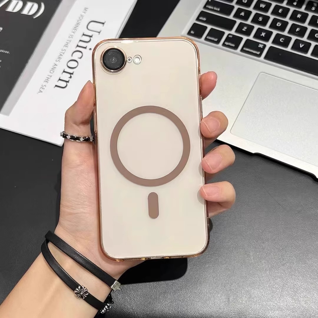 适用苹果16e磁吸充电手机壳iPhone15pro超薄pc硬壳14plus新款13pro保护套12/11男女款16plus高级感15pro简约