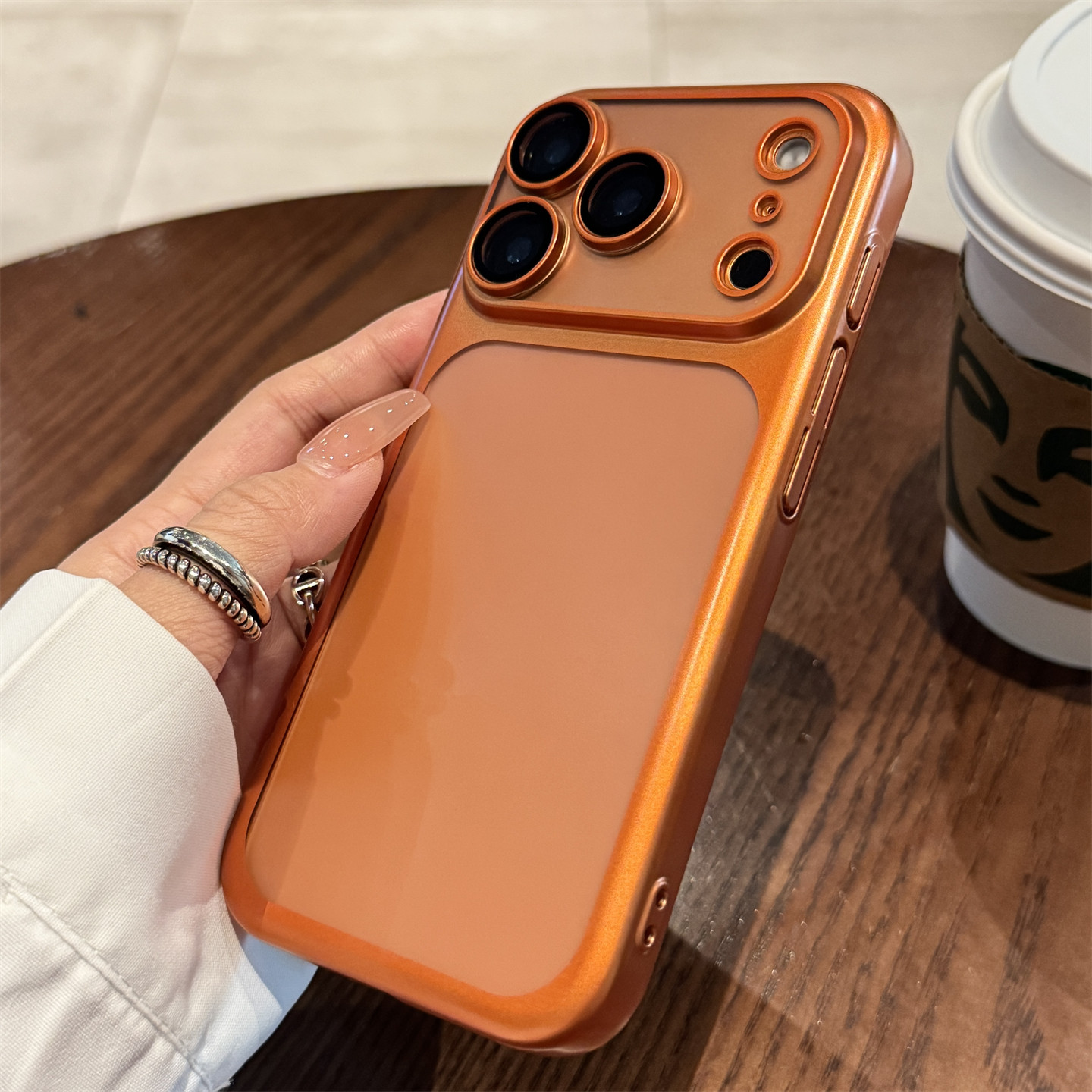 高端奢华~适用苹果17promax手机壳新款iphone17超薄磨砂橙色17pro高级感air全包带镜头膜男女星宇橙小红书款