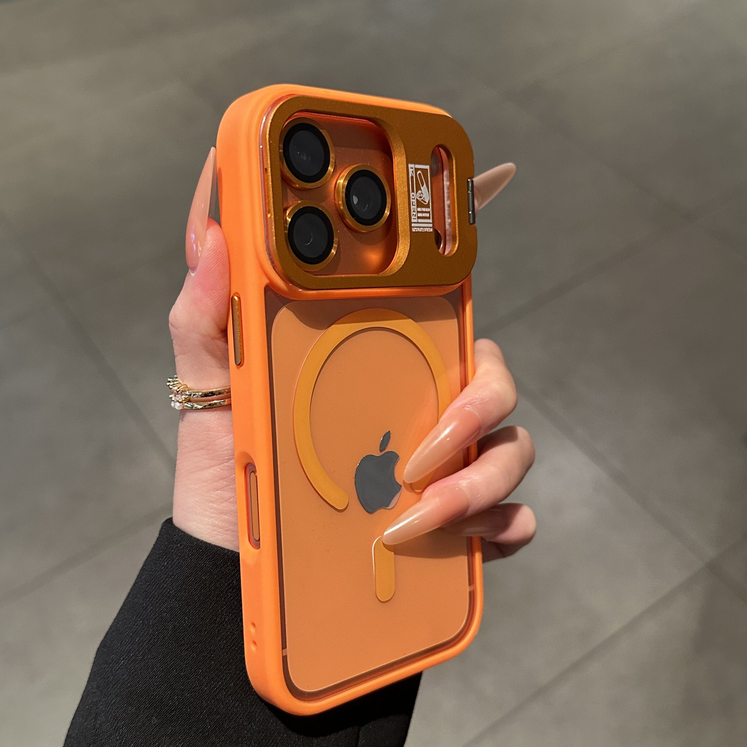 高端17air适用苹果17promax手机壳16镜头隐形支架Phone14pro透明磁吸13带镜头膜外壳12男创意15pro简约保护套