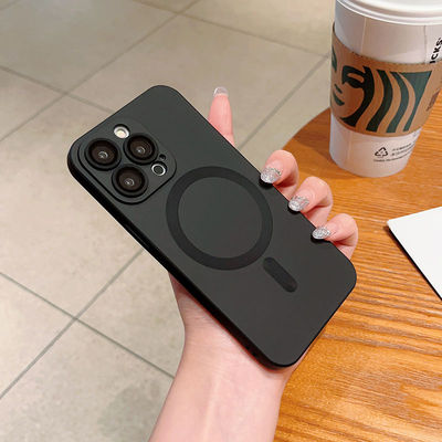 适用iphone17高级感磁吸壳16promax手机壳新款苹果15简约14磨砂13无线充电12自带镜头膜11硅胶防摔保护套男女