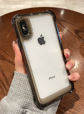 四角气囊防摔保护适用苹果x手机壳iphone13透明xr新款14promax亚克力12保护套xmax加厚11全包plus男女XR紫色