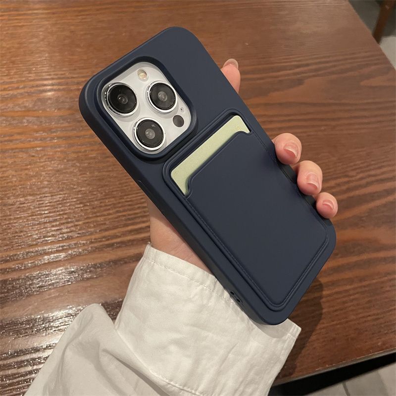 适用苹果16promax带卡包一体手机壳iphone15可插卡套14plus零钱包13可放卡装卡背卡12新款简约11防摔磨砂软壳