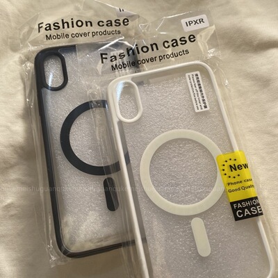 简约高级感透明磁吸壳适用苹果16手机壳新款iphone15promax硬壳保护套14亚克力13硅胶软边12新款XSmax男女XR