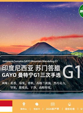 包邮1kg曼特宁三次手选咖啡生豆