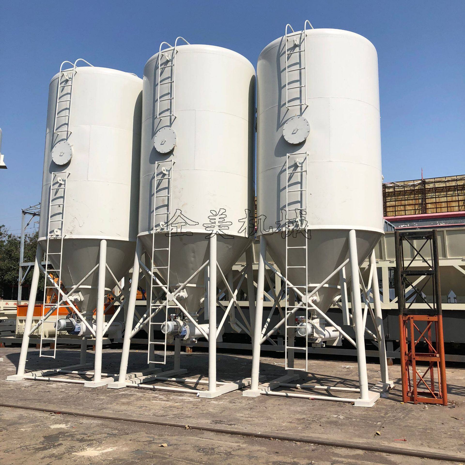 半自动流水线干混砂浆罐 工程工地混凝土储罐 22立方干混砂浆罐