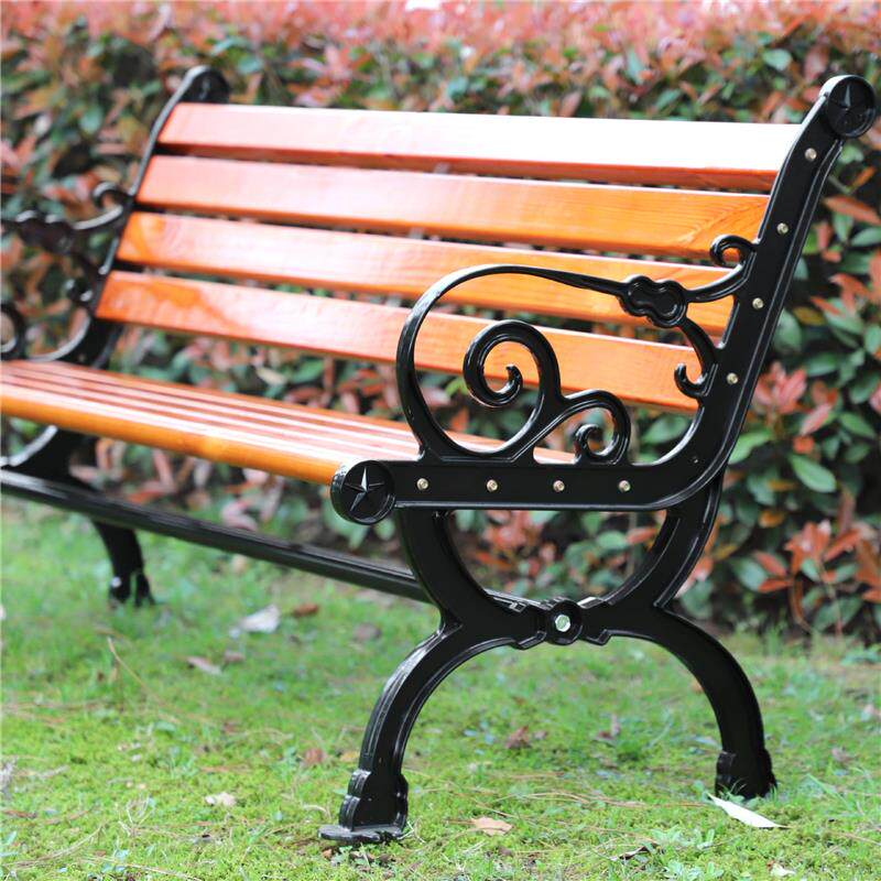定制户外公园椅子园林休息长椅铸铁实木靠背等候椅公共景区坐凳椅
