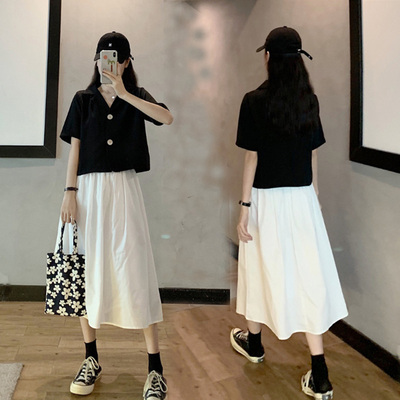 设计感时尚气质衬衣半身裙套装裙