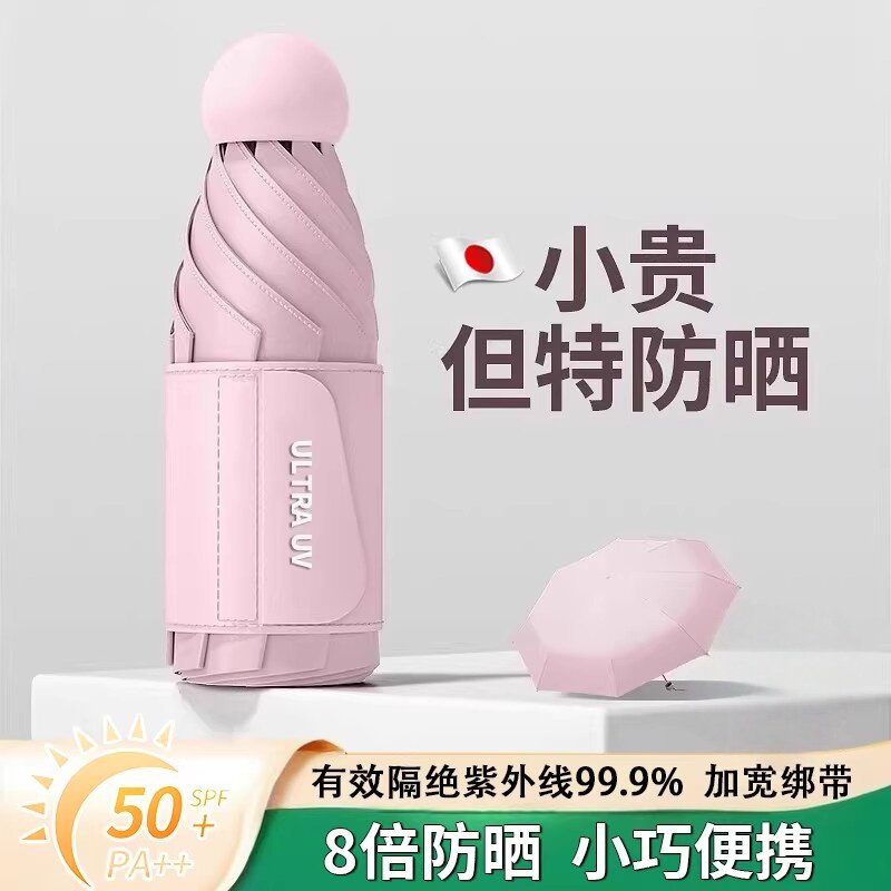 日本折叠遮阳遮阳伞防晒抗UV女生高颜值小巧可携式超轻晴雨两用