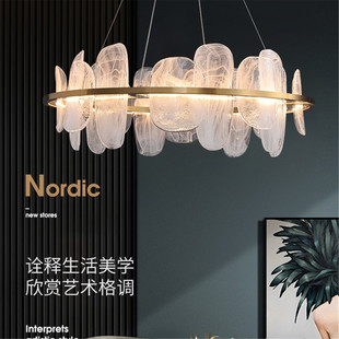 现代极简风超亮护眼智能轻奢意式餐厅客厅吊灯卧室创意水晶玻璃灯