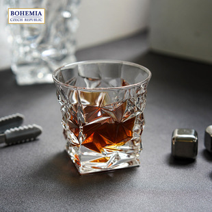 BOHEMIA捷克进口 冰川平底杯水晶玻璃酒杯北欧风格威士忌杯 酒吧