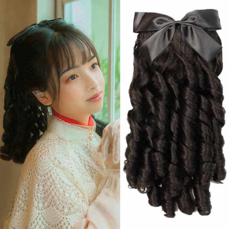 宫廷公主罗马卷假发螺旋复古卷发民国晚礼大上海大小姐插梳马尾卷