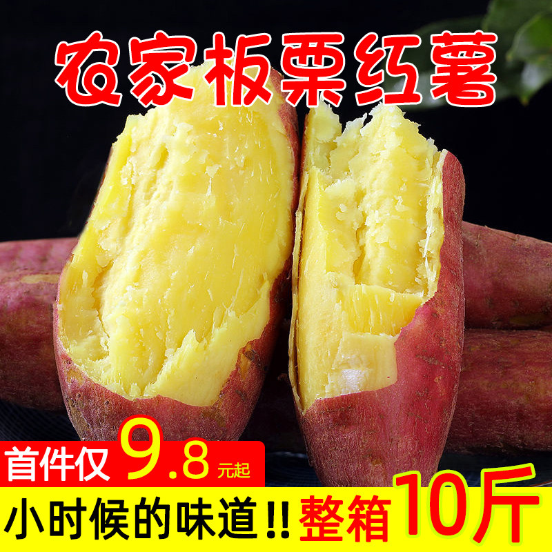 陕西板栗红薯蜜薯新鲜农家自种地瓜黄白红苕沙地山芋粉糯番薯10斤