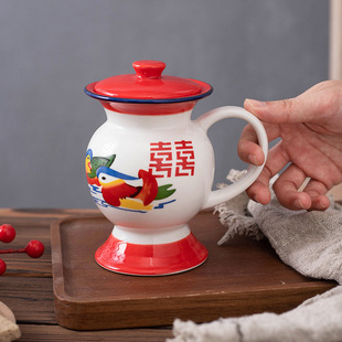 网红痰盂水杯夜壶水杯搞怪创意尿壶杯尿盆水杯陶瓷茶缸子老式