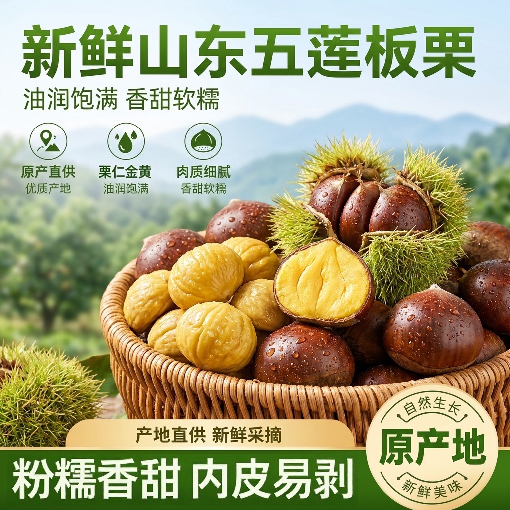 五莲老树油栗粉糯香甜现摘