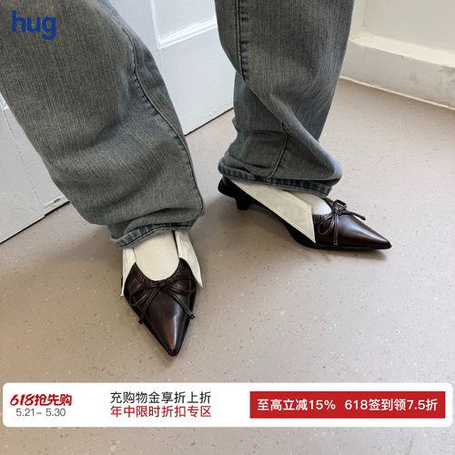 UNTITLAB尖头拼白高跟鞋