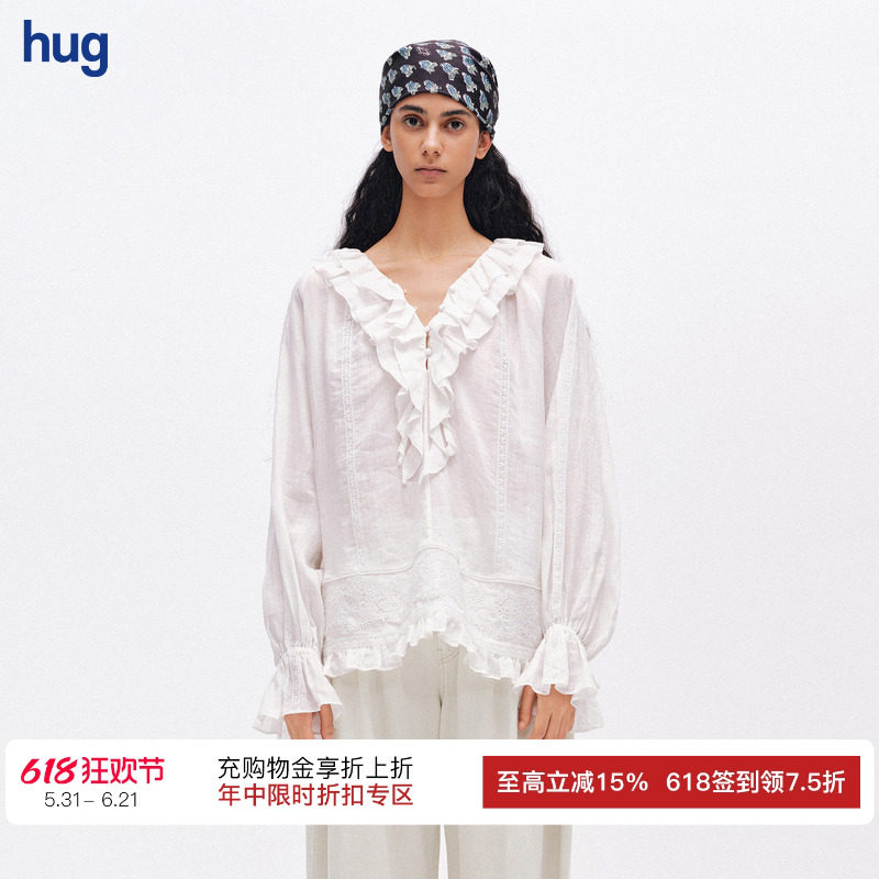 【ICE DUST】hug 2026新荷叶蕾丝边衬衫