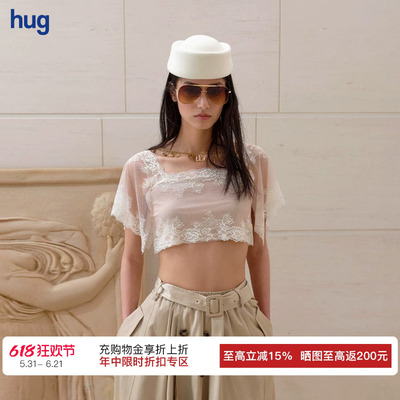 CelloSonata蕾丝小飞袖上衣