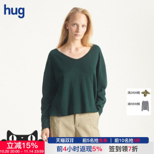 AMERICAN 棉质V领宽松长袖 VINTAGE 2025秋冬新款 上衣 hug