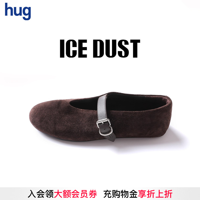 ICEDUST新款反绒真皮皮扣单鞋