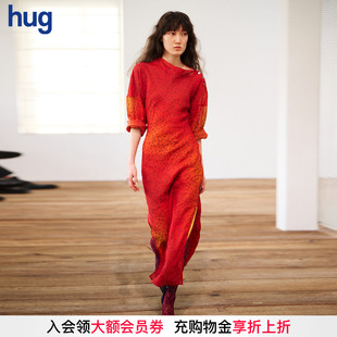 SAMUEL 2025秋冬新中式 GUI hug 小鱼印花旗袍连衣裙 YANG