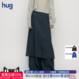2026春夏新款 hug SKIRT深蓝色裙裤 RUOHAN
