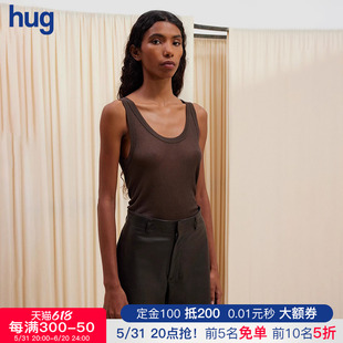 hug2024春夏新款 简约时髦纯色运动针织背心女 LEMAIRE