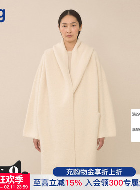 【LAUREN MANOOGIAN】hug 2026早春新款羊驼毛连帽宽松长款大衣