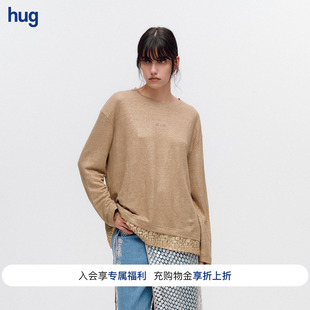 【ICE DUST】hug 2026早秋新款金色假两件T恤