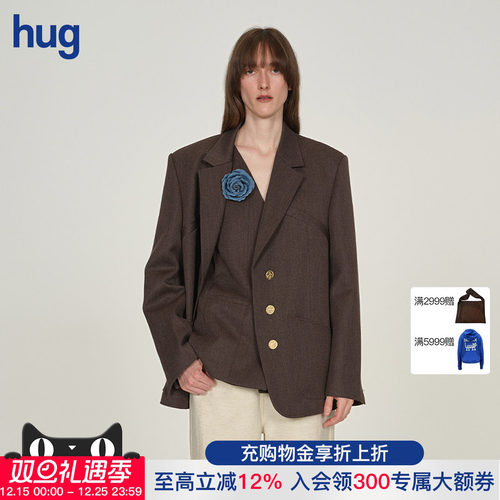 【ICE DUST】hug 2025秋冬新款长袖羊毛金币扣廓形西装icedust