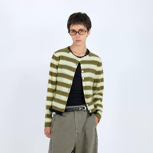 PLUS JANE hug 2026春季 假两件条纹针织开衫 新款 VVNK