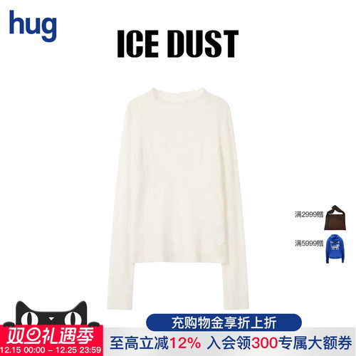 【ICE DUST】hug 2025秋冬新款半高领蕾丝打底T恤icedust