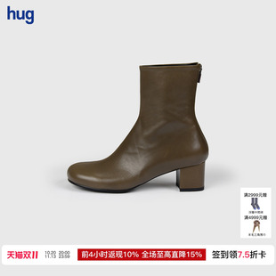 【SALONDEJU 韩国】hug 2026秋冬新款粗跟纯色短靴