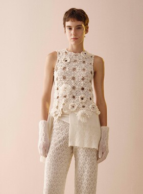 【SWAYING Knit】hug 2026早春新款钩花圆环装饰背心