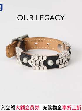 【OUR LEGACY】hug 2026黑色皮革环扣手镯小众复古手环配饰