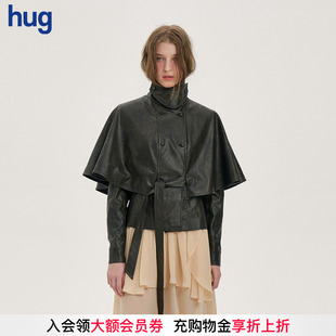 2025秋冬新款 hug Knight暮色披风感皮质廓形外套 PANNPANN