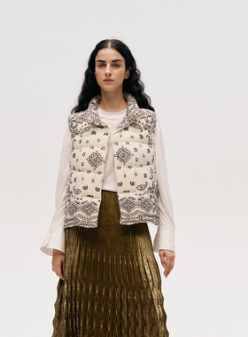 【ICE DUST】hug 2025秋冬新款腰果花印花羽绒马甲icedust