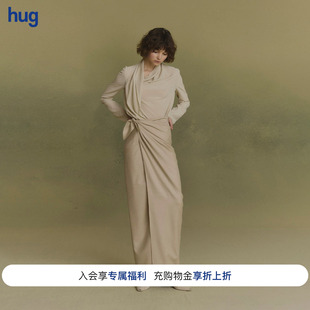 【CORTANA】hug 系带翻领开襟衫一片式围裹半裙