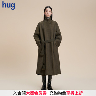 斜纹羊毛双面呢连袖 2025秋冬新款 hug 长大衣 WHM