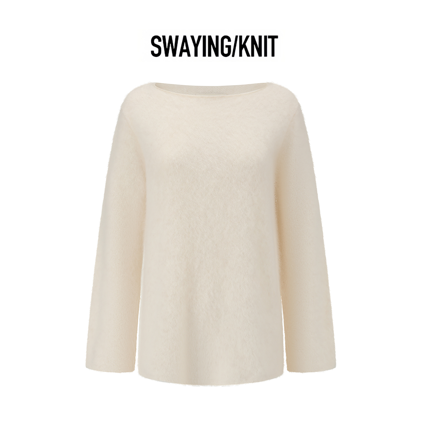 【SWAYING KNIT】hug 2025秋冬新款纯色一字领牦牛拉绒套衫