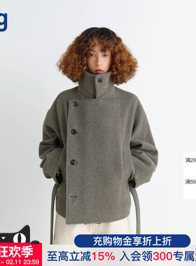 【LEMAIRE】hug 2025秋冬新款简约翻领单排扣束腰大衣