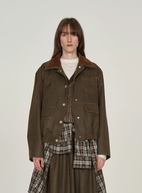 【ICEDUST】hug 2025做旧拼色翻领短款夹克美式复古外套icedust