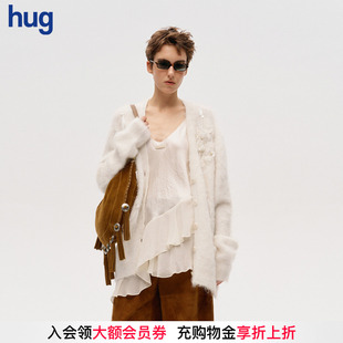 2025秋冬新手工编织立体花针织开衫 hug DUST 外套icedust ICE