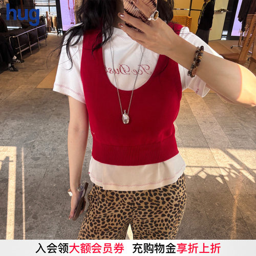 ICEDUST棉纱刺绣背心